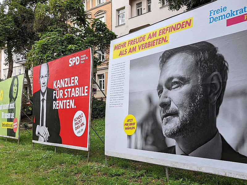 Wahlplakate von Grünen, SPD und FDP zur Bundestagswahl 2021 (Archiv) - Foto: über dts Nachrichtenagentur