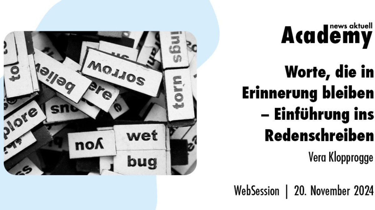 Worte, die in Erinnerung bleiben - Einführung ins Redenschreiben / Ein Online-Seminar der news aktuell Academy - Foto: presseportal.de