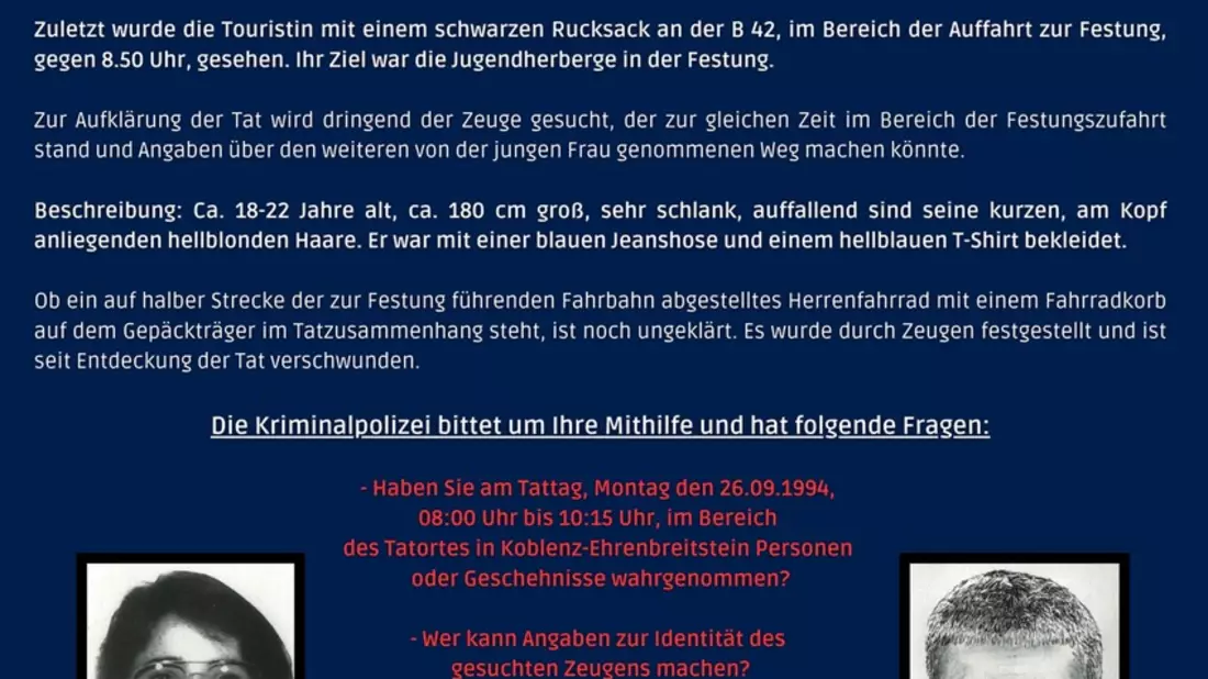 POL-PPKO: Cold Case - Der Mordfall Amy Lopez: Polizei ermittelt auch nach 30 Jahren weiter - Bild: presseportal.de