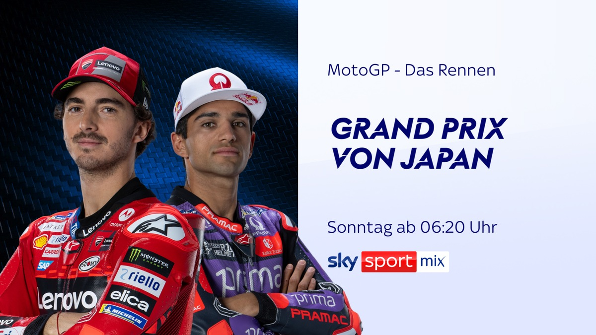 Nur noch fünf Rennen bis zur Entscheidung: Der MotoGP(TM) Grand Prix von Japan am Wochenende live und exklusiv bei Sky Sport - Foto: presseportal.de