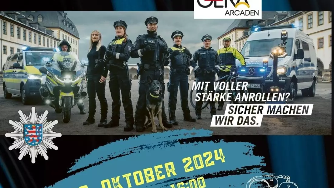 LPI-G: Du willst Polizistin oder Polizist werden ? Komm zum Polizeitag in die Gera-Arcaden - Bild: presseportal.de