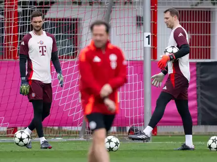 Jamal Musiala noch beim Training in München. - Foto: Sven Hoppe/dpa