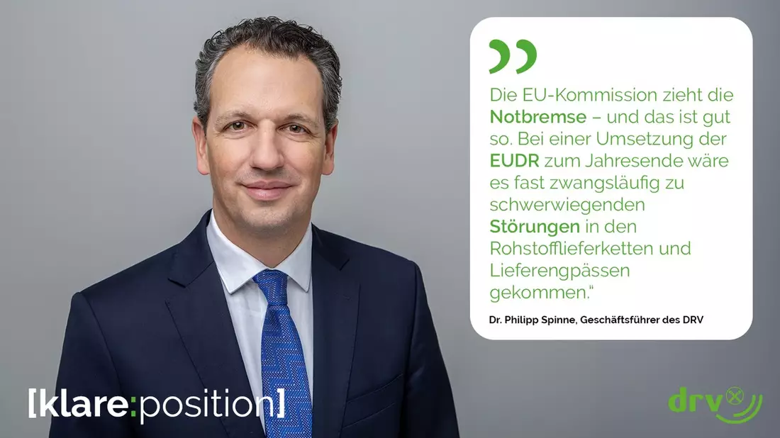 DRV bewertet Verschiebung des Anwendungsstarts für EUDR als zwingend notwendig I Gewonnene Zeit muss sinnvoll genutzt werden  - Bild: presseportal.de