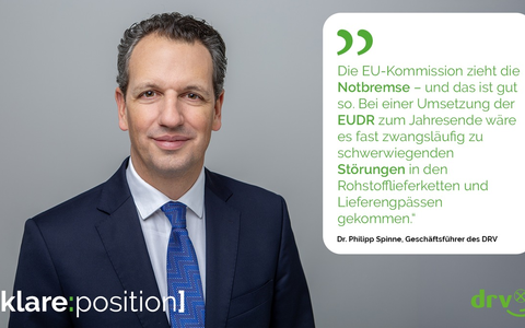 DRV bewertet Verschiebung des Anwendungsstarts für EUDR als zwingend notwendig I Gewonnene Zeit muss sinnvoll genutzt werden  - Foto: presseportal.de