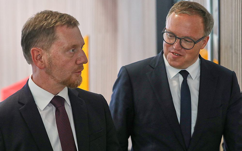 Michael Kretschmer und Mario Voigt (Archiv) - Foto: über dts Nachrichtenagentur