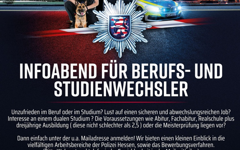 POL-LDK: Infoabend für Berufs- und Studienwechsler sowie Oberstufenschülerinnen und Schüler - Foto: presseportal.de POL-LDK: Infoabend für Berufs- und Studienwechsler sowie Oberstufenschülerinnen und Schüler - Foto: presseportal.de