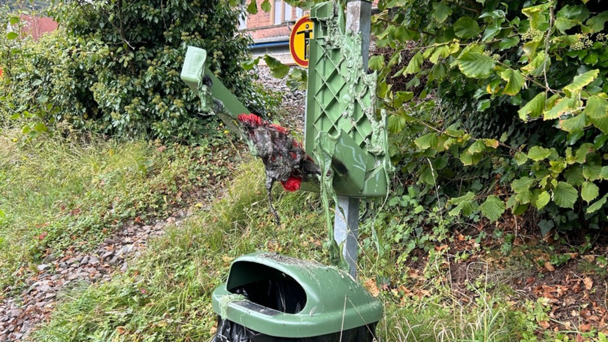 POL-PDKL: Beutelspender angezündet - Foto: presseportal.de