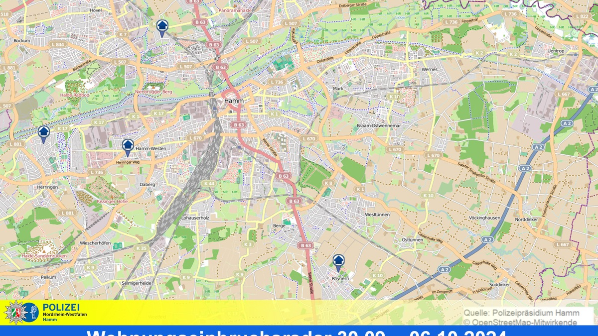 POL-HAM: Wohnungseinbruchsradar Hamm für die Woche vom 30. September bis 6. Oktober - Foto: presseportal.de