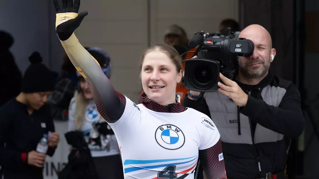 Tina Hermann war Erfolgsgarantin des deutschen Skeleton-Teams. - Bild: Sebastian Kahnert/dpa