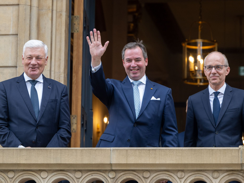Prinz Guillaume, Erbgroßherzog von Luxemburg, schwört nach seiner Ernennung zum «Lieutenant-Représentant» im Abgeordnetenhaus auf die luxemburgische Verfassung. - Foto: Harald Tittel/dpa