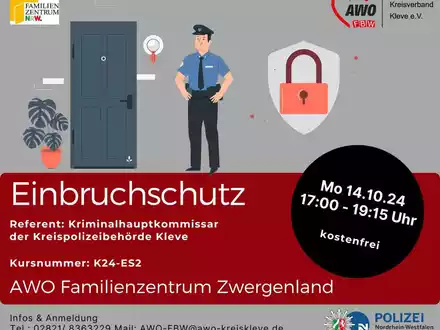 POL-KLE: Rheurdt - Kostenfreies Vortragsangebot: Kreispolizeibehörde Kleve informiert mit AWO Familienbildungswerk zum Thema Einbruchschutz - Foto: presseportal.de