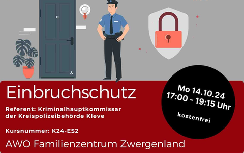 POL-KLE: Rheurdt - Kostenfreies Vortragsangebot: Kreispolizeibehörde Kleve informiert mit AWO Familienbildungswerk zum Thema Einbruchschutz - Foto: presseportal.de