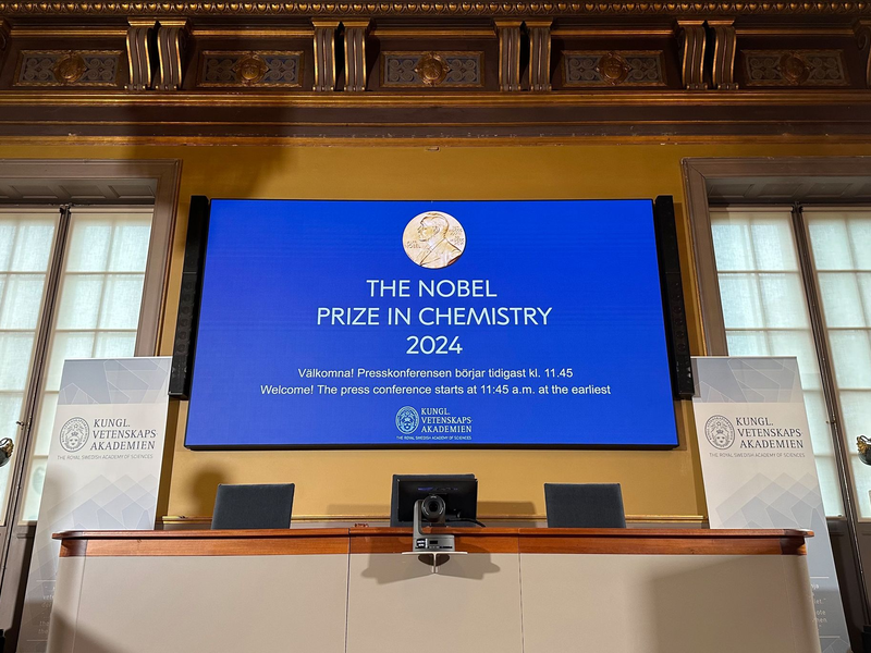 Der Nobelpreis für Chemie geht in diesem Jahr zu einer Hälfte an David Baker (USA), zum anderen Teil zusammen an Demis Hassabis und John Jumper, die beide in Großbritannien arbeiten.  - Foto: Steffen Trumpf/dpa