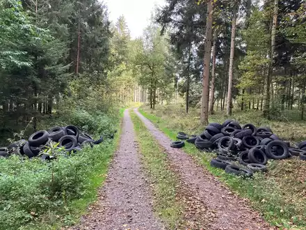POL-UL: (BC) Ertingen - Erneut haufenweise Altreifen entsorgt / In den vergangenen Tagen hatte ein Unbekannter bei Ertingen wieder rund 100 Reifen bei Ertingen entsorgt. - Foto: presseportal.de