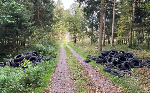POL-UL: (BC) Ertingen - Erneut haufenweise Altreifen entsorgt / In den vergangenen Tagen hatte ein Unbekannter bei Ertingen wieder rund 100 Reifen bei Ertingen entsorgt. - Bild: presseportal.de