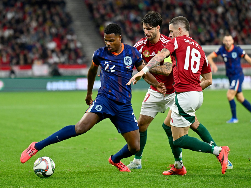 Denzel Dumfries traf für die Niederlande zum Ausgleich in Ungarn. - Foto: Denes Erdos/AP/dpa