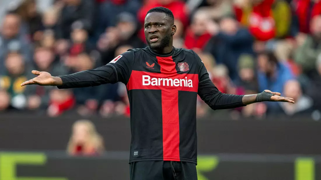 Erlebte eine chaotische Länderspielreise nach Libyen: Leverkusens Victor Boniface. - Bild: David Inderlied/dpa