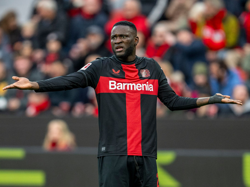 Erlebte eine chaotische Länderspielreise nach Libyen: Leverkusens Victor Boniface. - Foto: David Inderlied/dpa