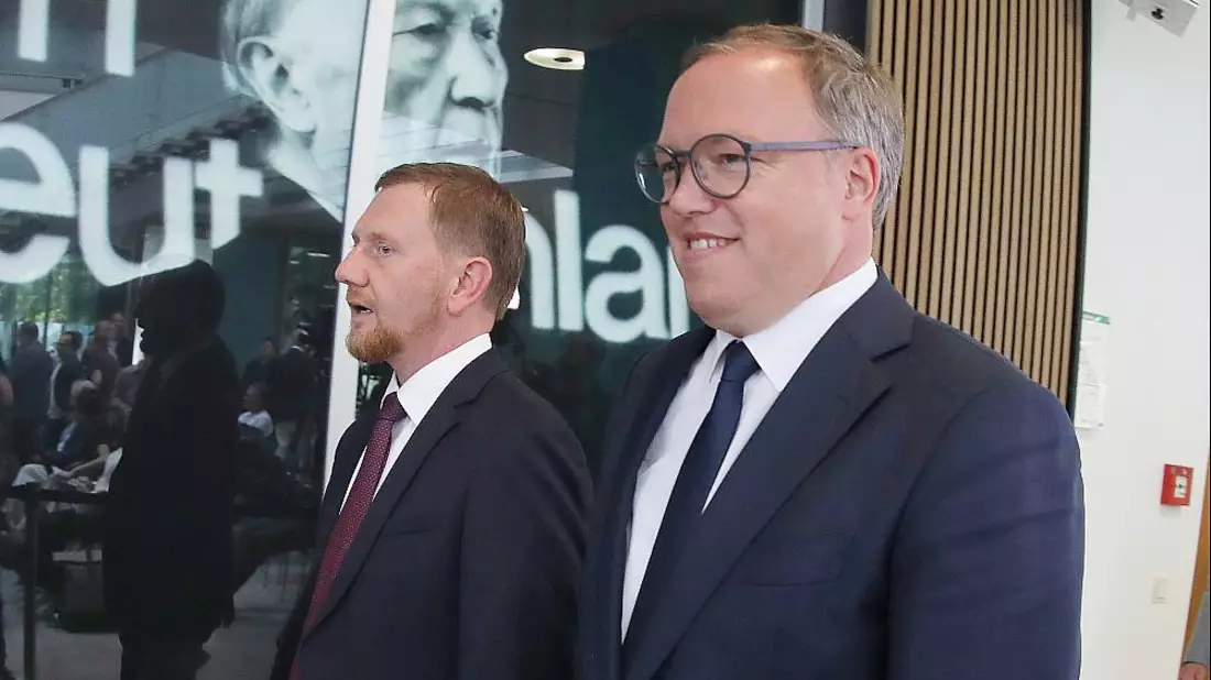 Michael Kretschmer und Mario Voigt (Archiv) - Bild: über dts Nachrichtenagentur
