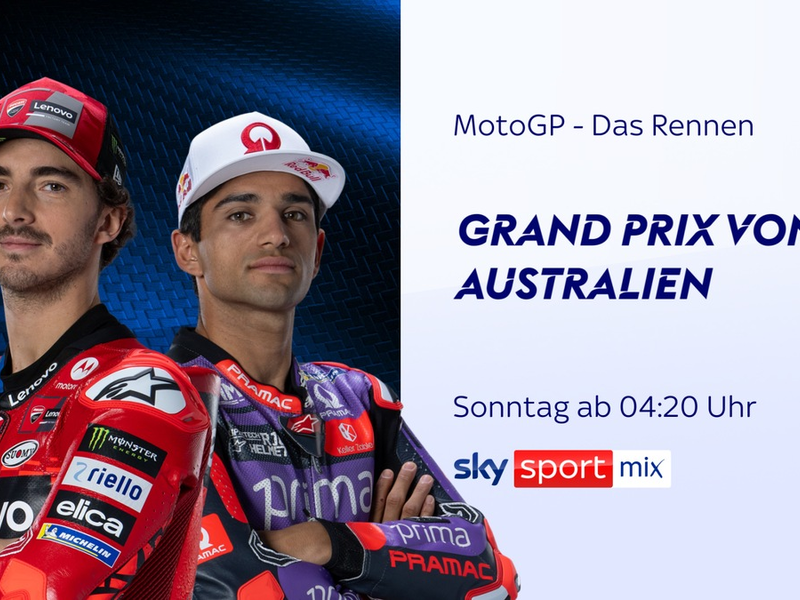 Das Titelduell Martín vs Bagnaia geht auf die Zielgerade: der MotoGP(TM) Grand Prix von Australien am Wochenende live und exklusiv bei Sky Sport - Foto: presseportal.de