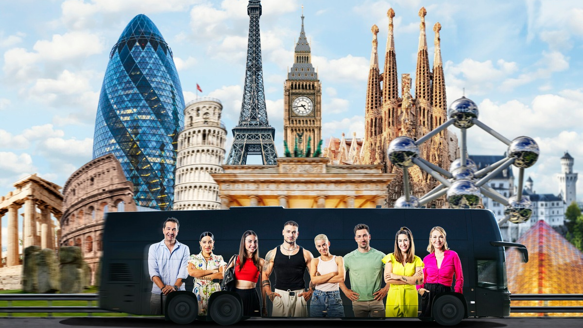 Andreas Elsholz Leyla Lahouar Ekaterina Leonova Max Bornmann Hanna Sökeland Philipp Boy Madita van Hülsen Tina Ruland Destination X - Foto: Joyn/Benedikt Müller/Renè Lohse, presseportal.de