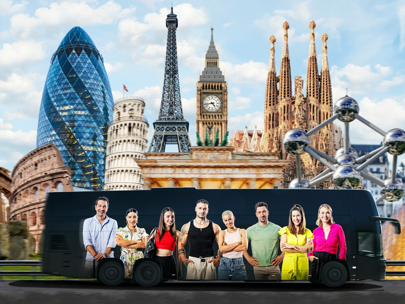 Andreas Elsholz Leyla Lahouar Ekaterina Leonova Max Bornmann Hanna Sökeland Philipp Boy Madita van Hülsen Tina Ruland Destination X - Foto: Joyn/Benedikt Müller/Renè Lohse, presseportal.de