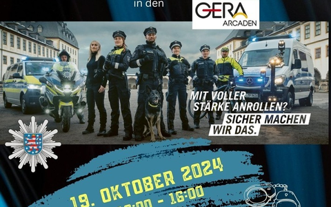 LPI-G: Du willst Polizistin oder Polizist werden ? Komm zum Polizeitag in die Gera-Arcaden - Foto: presseportal.de