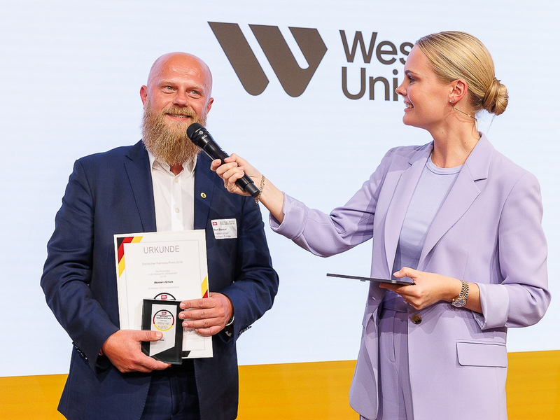 Verbrauchermeinung im Mittelpunkt: Western Union mit Deutschem Fairness-Preis 2024 ausgezeichnet / 73.000 Deutsche haben entschieden: Deutscher Fairness-Preis basiert auf bundesweiter Befragung - Foto: presseportal.de