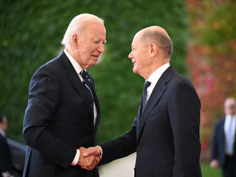 Es ist der erste bilaterale Besuch Bidens in Deutschland in seiner knapp vierjährigen Amtszeit. - Foto: Sebastian Gollnow/dpa