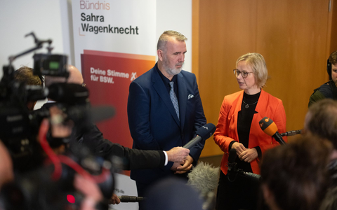 BSW stellt Bedingung vor Koalitionsverhandlungen  - Foto: Michael Reichel/dpa