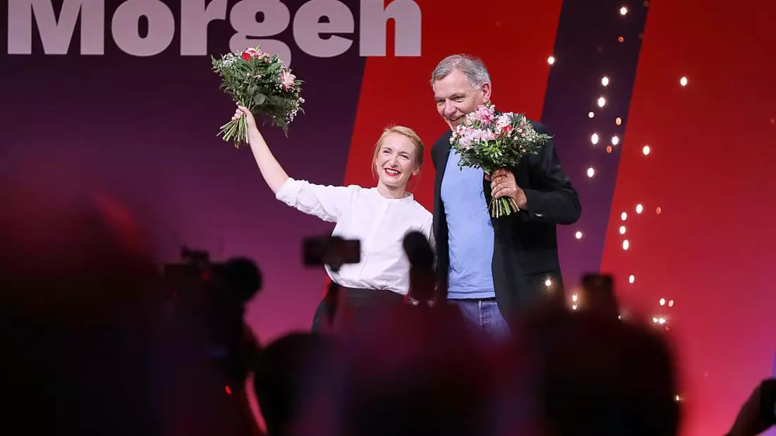 Ines Schwerdtner und Jan van Aken am 19.10.2024 - Bild: über dts Nachrichtenagentur