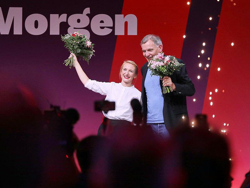 Ines Schwerdtner und Jan van Aken am 19.10.2024 - Foto: über dts Nachrichtenagentur