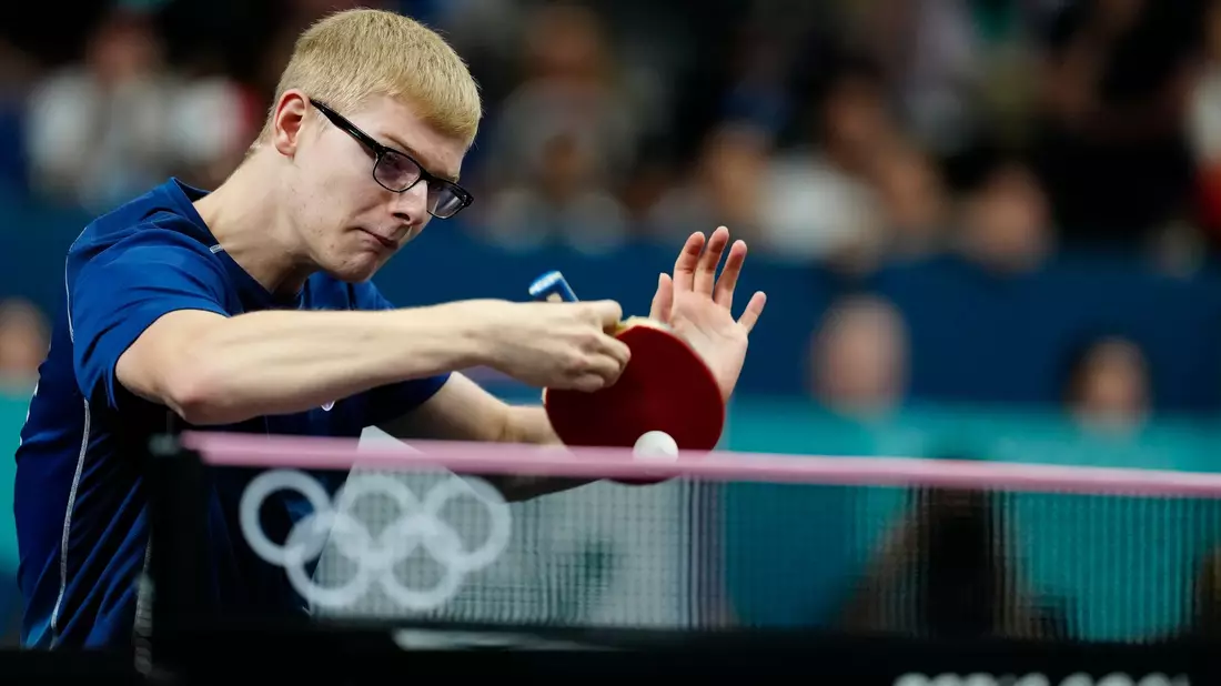 Sorgte für einen EM-Eklat: Frankreichs Tischtennis-Star Felix Lebrun. - Bild: Petros Giannakouris/AP/dpa