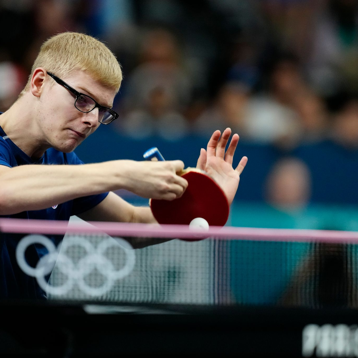 Sorgte für einen EM-Eklat: Frankreichs Tischtennis-Star Felix Lebrun. - Foto: Petros Giannakouris/AP/dpa