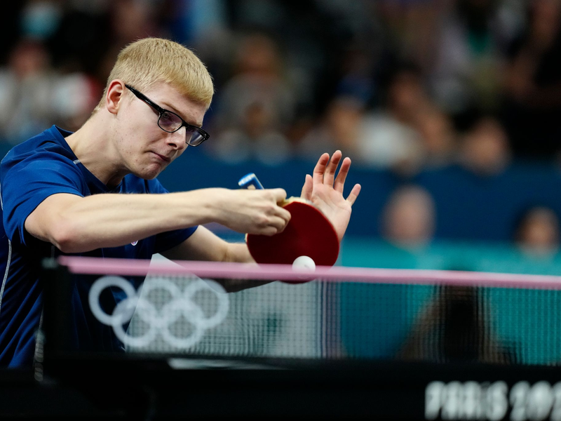 Sorgte für einen EM-Eklat: Frankreichs Tischtennis-Star Felix Lebrun. - Foto: Petros Giannakouris/AP/dpa