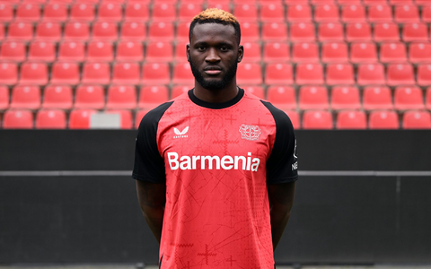 Leverkusens Stürmer Boniface war an einem Autounfall beteiligt. - Foto: Federico Gambarini/dpa