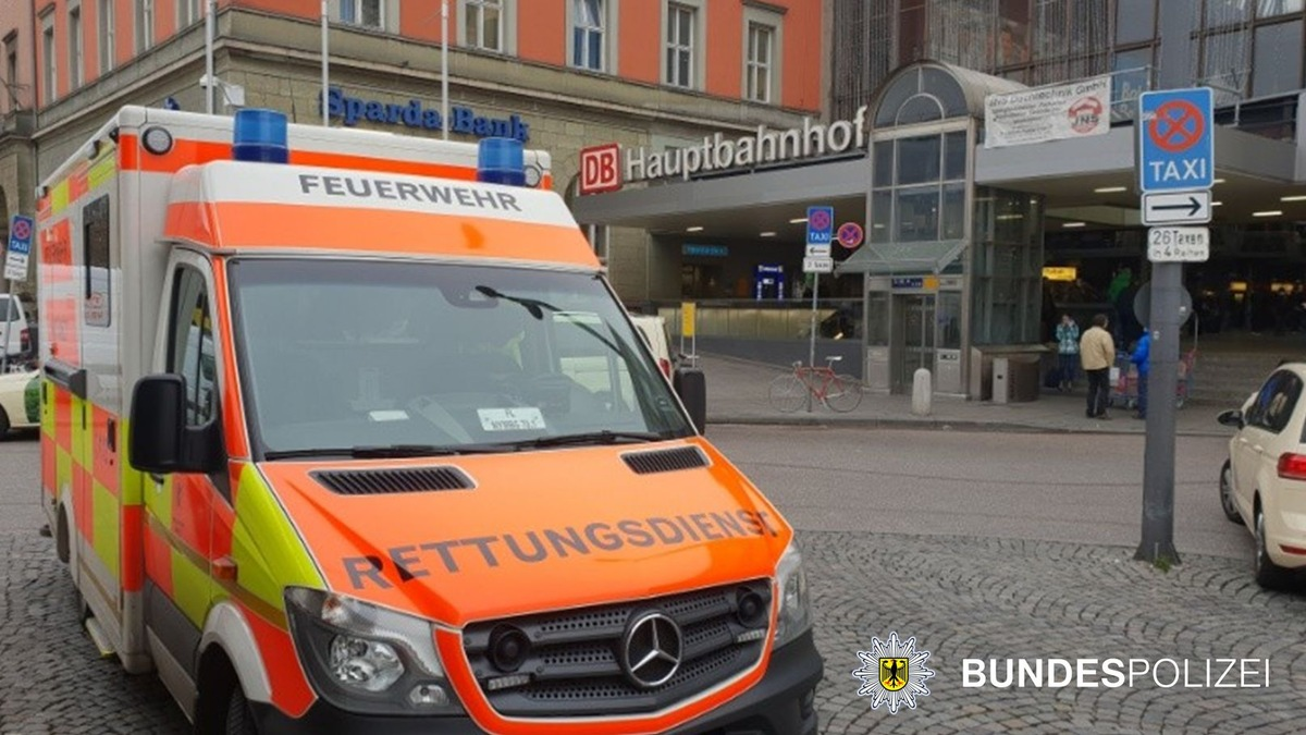 Bundespolizeidirektion München: Drogenkonsument greift am Hauptbahnhof Bundespolizisten und Rettungskräfte an - Foto: presseportal.de