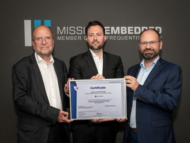 Mission Embedded erhält als erstes österreichisches Unternehmen die ISO 42001 Zertifizierung für die Entwicklung von KI-Systemen - Foto: presseportal.de