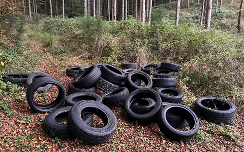 POL-PDLD: Reifenstapel entsorgt - Foto: presseportal.de