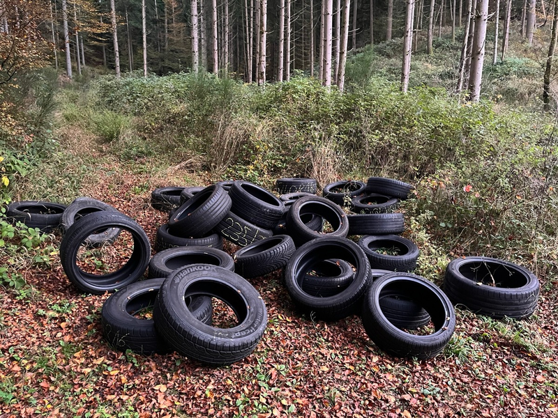 POL-PDLD: Reifenstapel entsorgt - Foto: presseportal.de