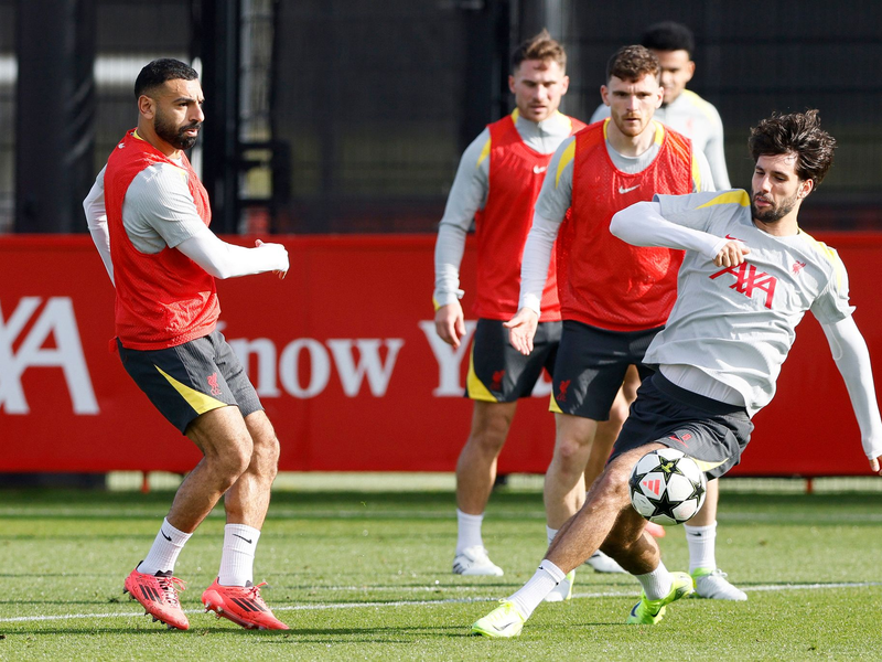 Dominik Szoboszlai im Training des FC Liverpool. - Foto: Richard Sellers/PA/AP