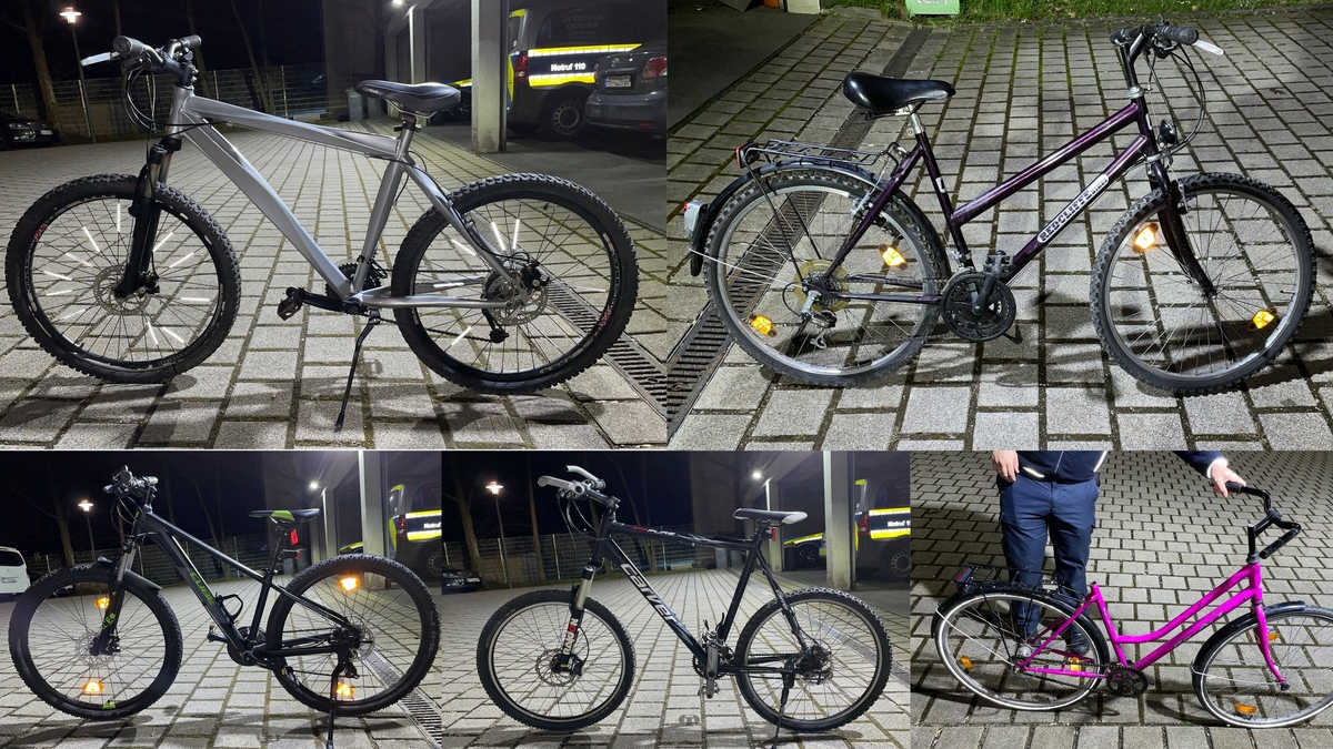 POL-DA: Zwingenberg: Eigentümer von fünf sichergestellten Fahrrädern gesucht/Wer erkennt sein Rad? - Foto: presseportal.de