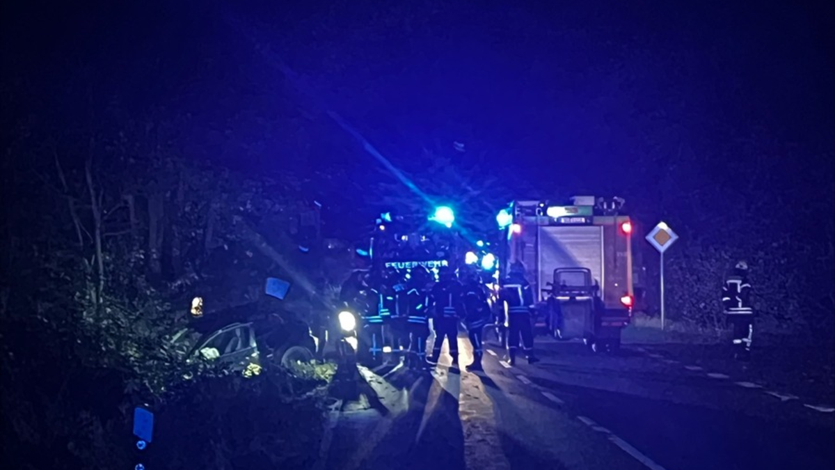 FW Ense: PKW kollidiert frontal mit Baum / Feuerwehr befreit eingeschlossenen Fahrer nach Alleinunfall - Foto: presseportal.de