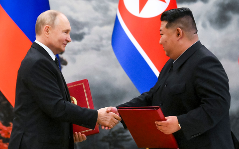 Nordkorea und Russland haben vereinbart, dass sie sich gegenseitigen militärischen Beistand leisten, wenn eines der beiden Länder angegriffen wird. (Archivbild) - Foto: Kristina Kormilitsyna/Pool Sputnik Kremlin/AP/dpa