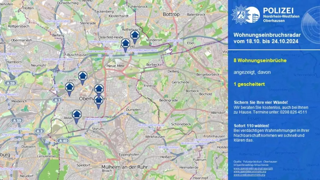 POL-OB: Wohnungseinbruchsradar in Oberhausen - Bild: presseportal.de