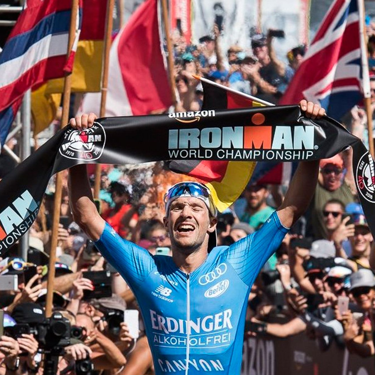 Lange schafft es erneut - und gewinnt nach 2017 und 2018 ein drittes Mal die Ironman-WM. - Foto: Ronit Fahl/Zuma Press/dpa