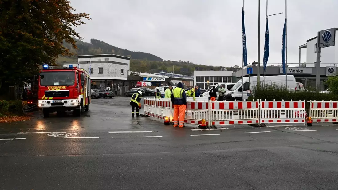 FF Olsberg: Rohrbruch in Olsberg - Bild: presseportal.de