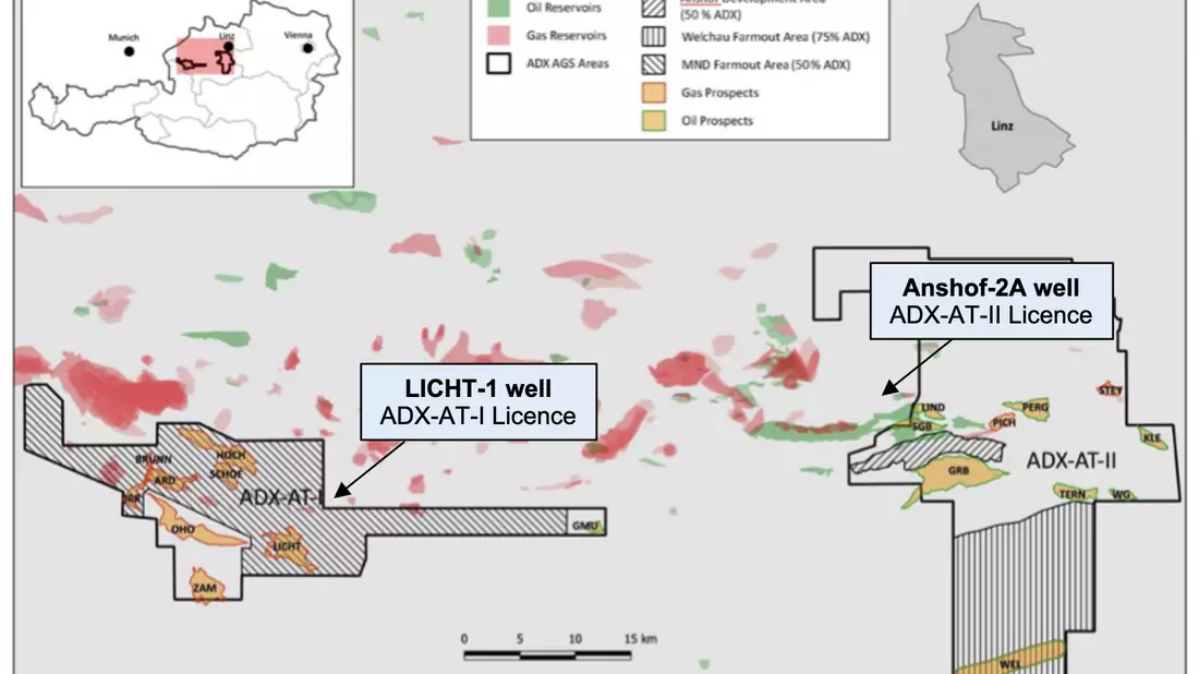 Übersicht ADX-Lizenzen Oberösterreich - Bild: ADX Energy über pressetext.de
