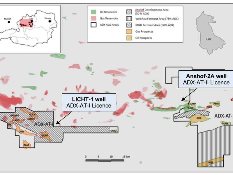 Übersicht ADX-Lizenzen Oberösterreich - Foto: ADX Energy über pressetext.de