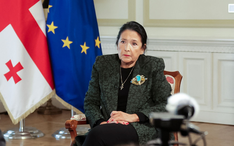 Präsidentin Surabischwili hat zu Protesten gegen das verkündete Wahlergebnis aufgerufen. - Foto: Uncredited/Administration of the President of Georgia/AP/dpa